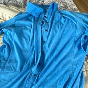 3/4 sleeve blue blouse